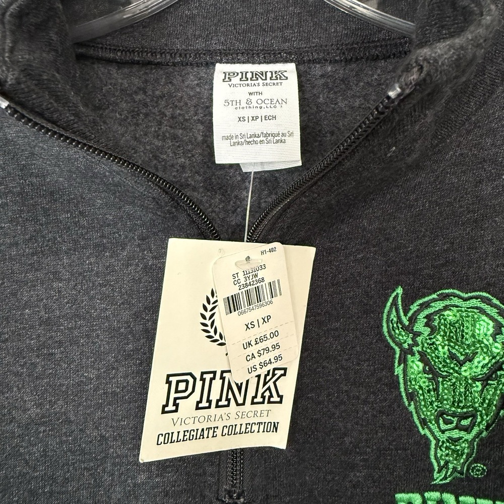 NWT Victoria's Secret PINK Marshall University XS Quarter 1/4 Zip Pullover - Picture 3 of 10